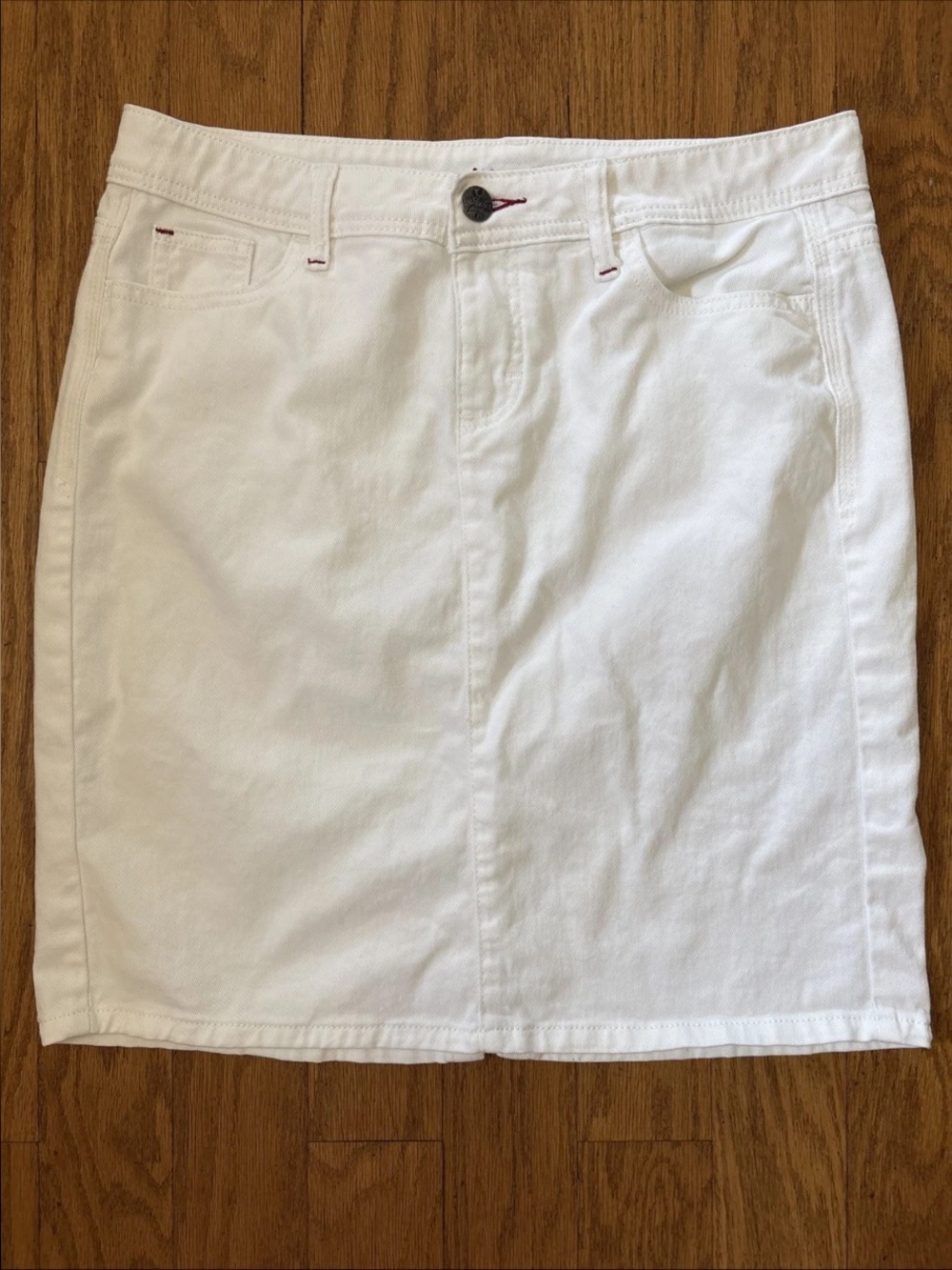 Wrangler Jeans White Denim mini Skirt cotton stretch Western Cowgirl